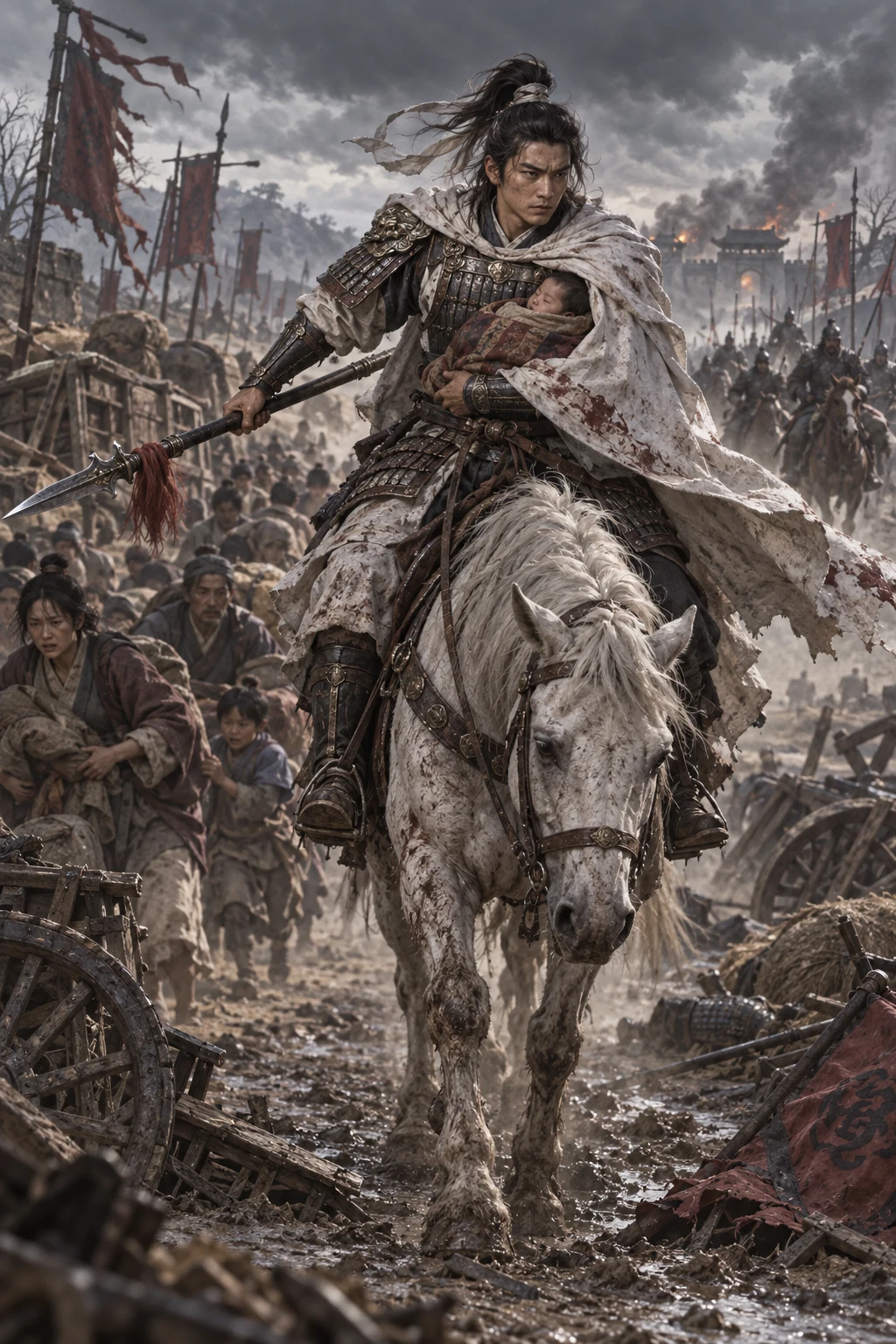 Illustration of Zhao Yun, a warrior from the Three Kingdoms